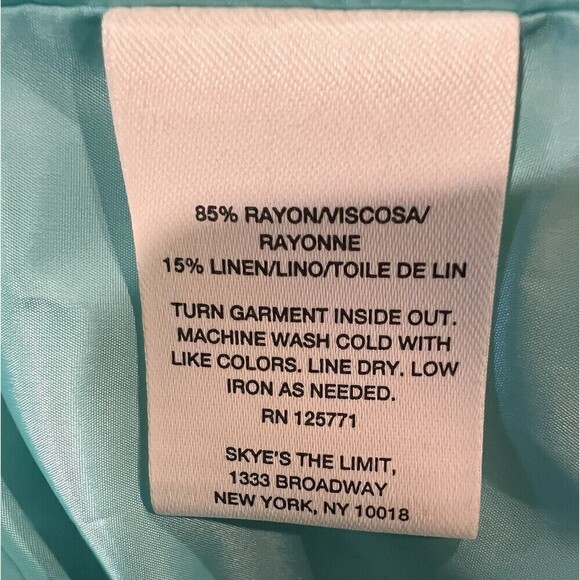 Skye's The Limit Women's Collar Button Closure Blazer Jacket in Aqua Floral L - Picture 7 of 7